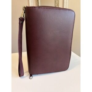 WilliFile Personal Organizer Planner Calendar Burgundy Wallet Calculator 6 Ring